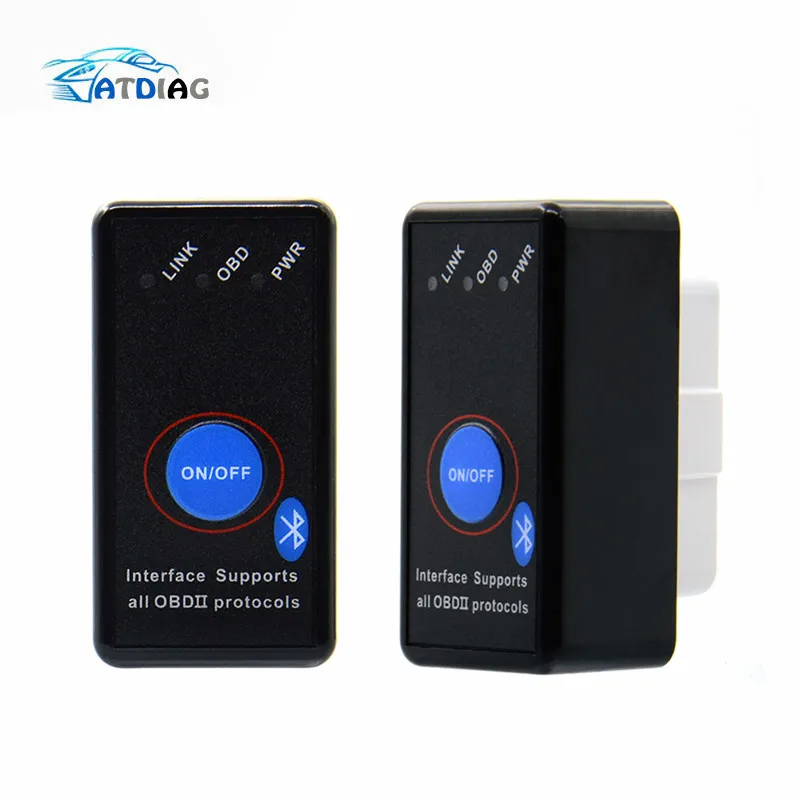 Инструмент диагностики автомобиля Bluetooth ELM327 V2.1 OBD2 кнопка включения/выключения