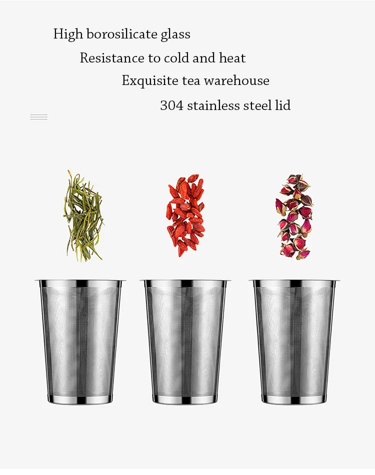 Curge Стекло Чай Кубок кружки с крышкой Чай Infuser стеклянный, с двойными стенками чашка для Кофе бутылка-термос для стакан для воды Стекло бутылка для воды