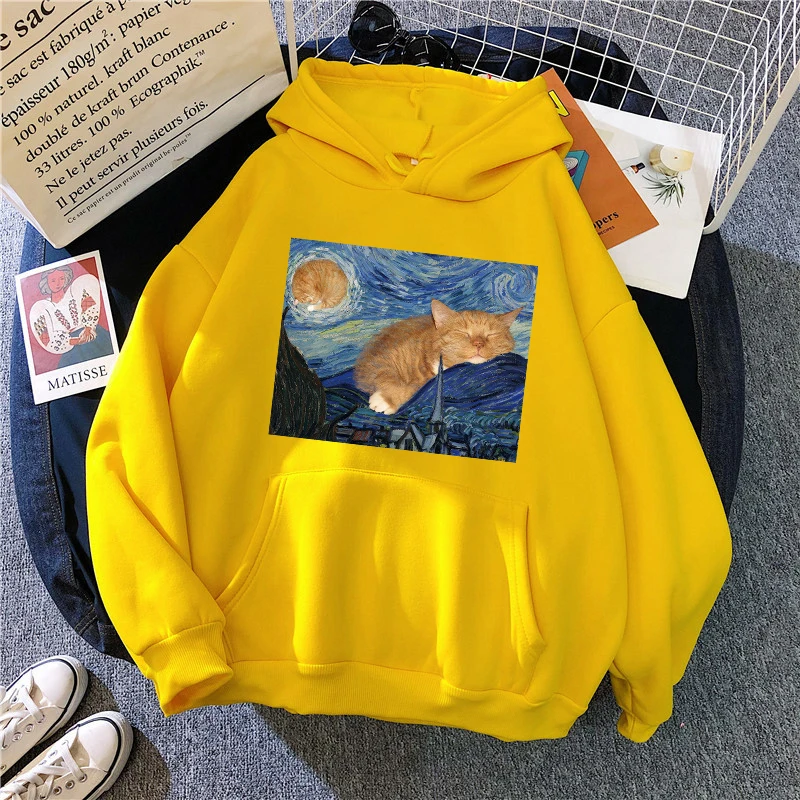 

Ulzzang Women sweatshirts clothing Art oil painting graphic Hoodies Ladies Funny Streetwear Unisex Tops Autumn female hoodie