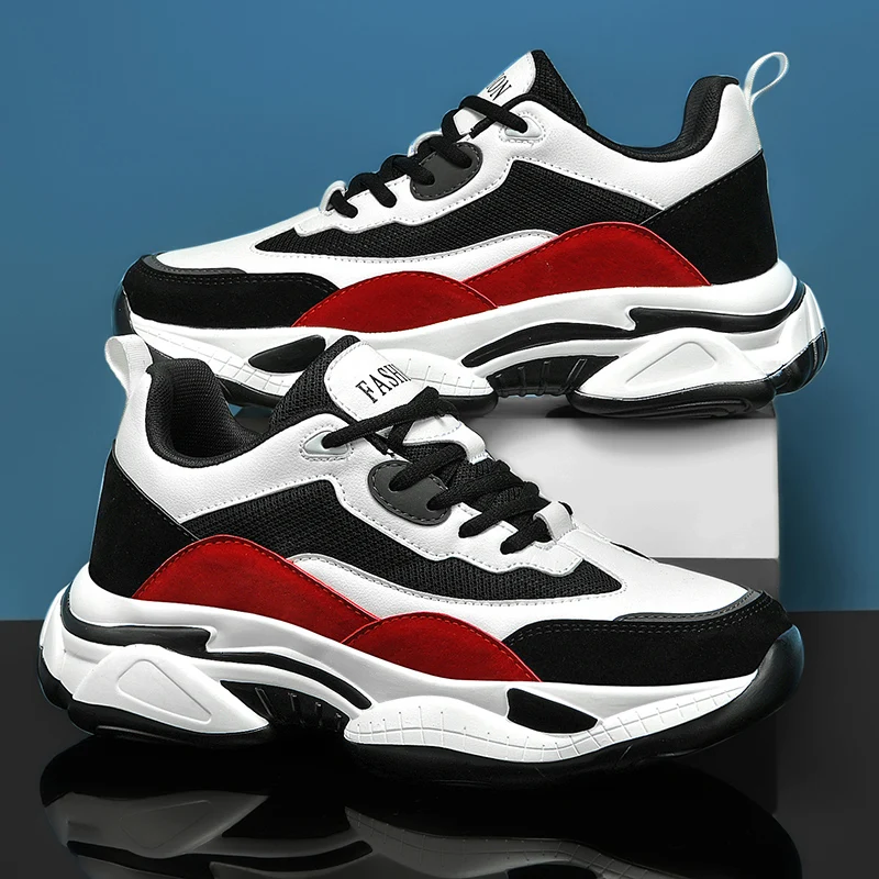 

Man Clunky Sneakers Vintage Styles Casual Shoes Men Comfortable Designer Male Leisure Air Mesh Spring Mixed Colors Shoes Damping