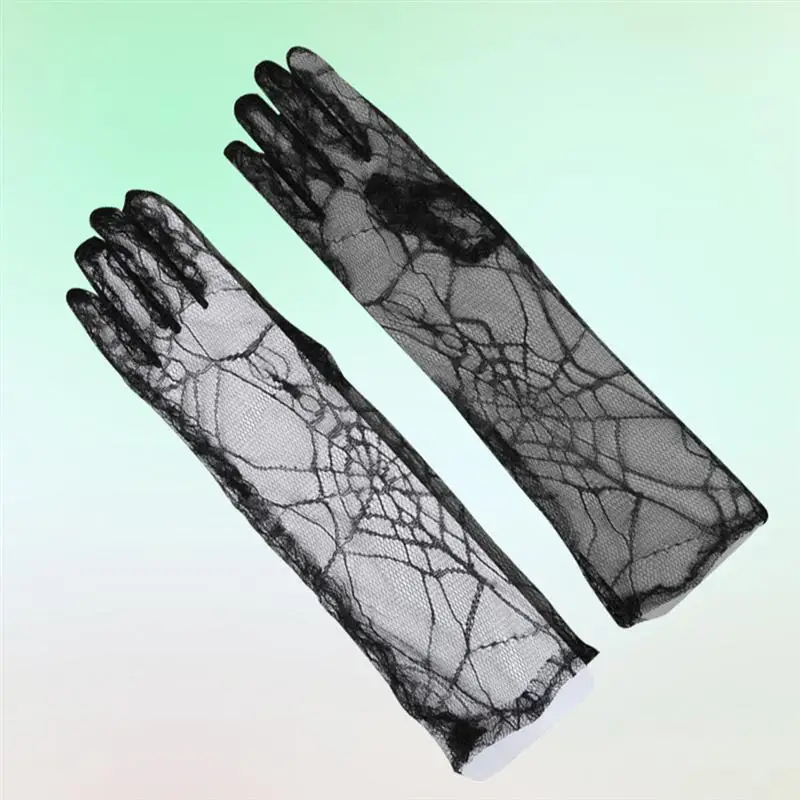 1 пара перчатки на Хэллоуин прочные модные портативные для выступлений паутина