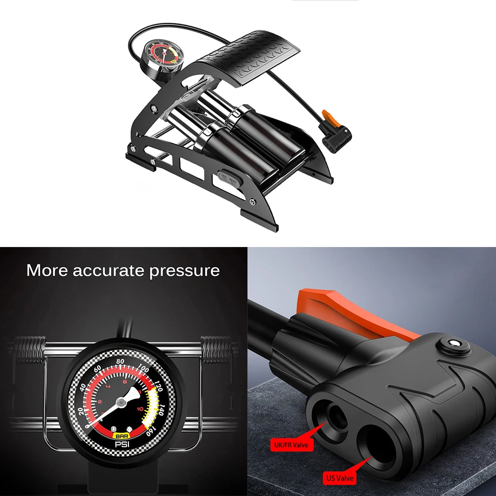 Один двойной цилиндровый ножной воздушный насос высокой точности Давление