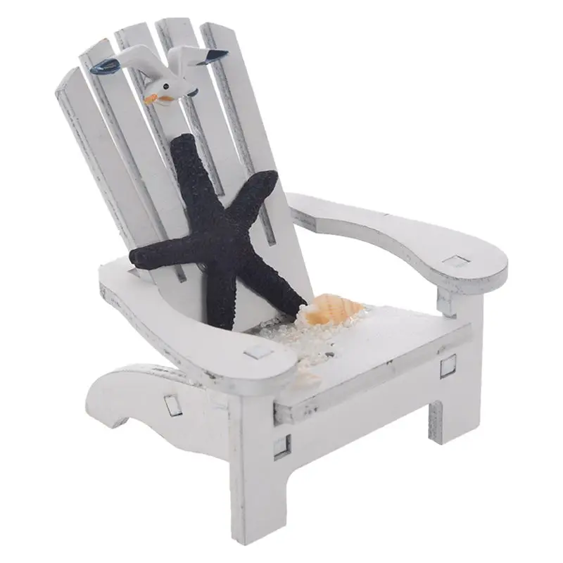 Mini Fairy White Wooden Chair Dollhouse Garden Home Sea Beach Decor white | Дом и сад