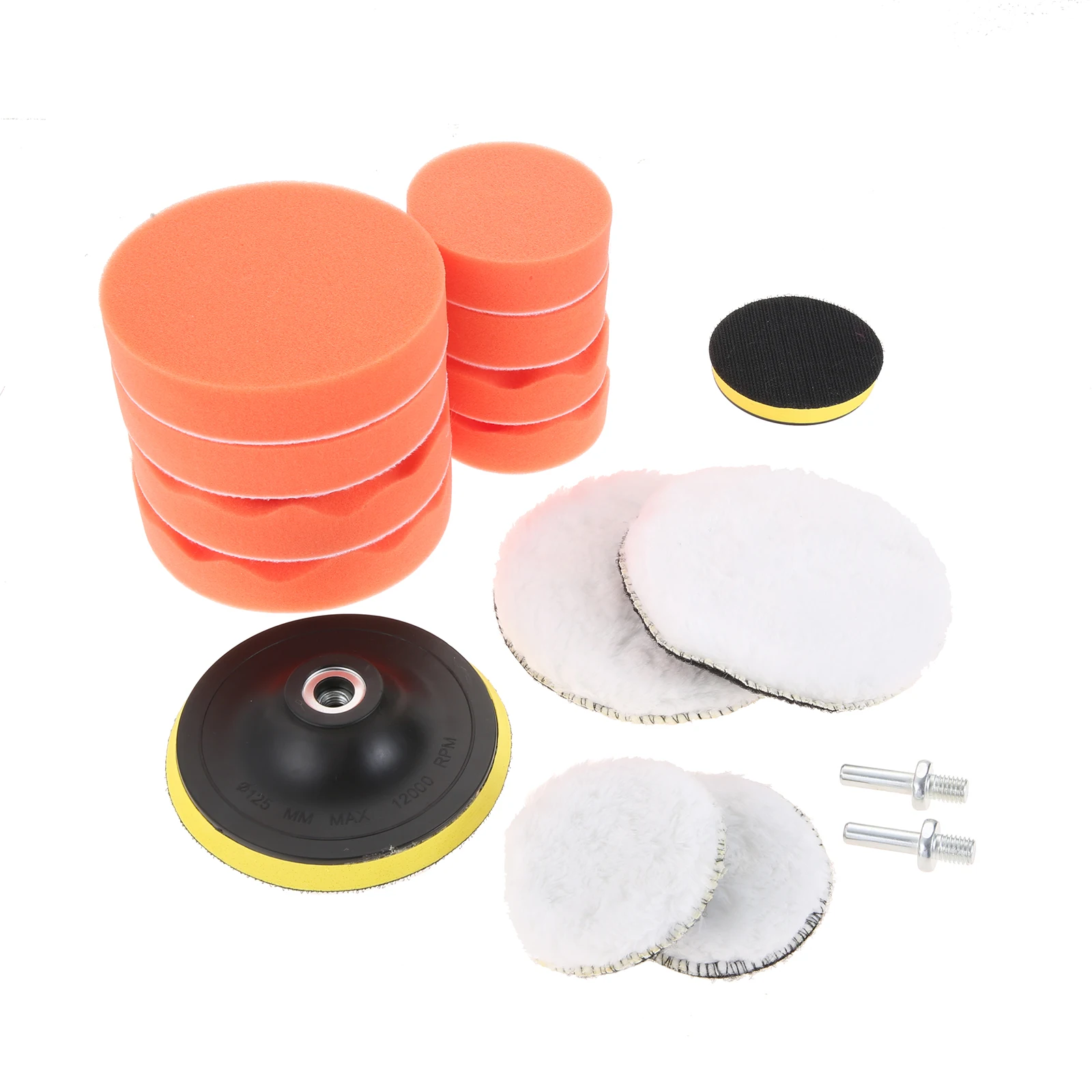 

DRELD 16 Pcs Drill Buffing Sponge Pads 5 Inch & 3 Inch Car Foam Woolen Polishing Pads Kit for Car Buffer Polisher Sanding Waxing