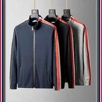 tb fog double side webbing patchwork stripe cotton zipper sports cardigan trendier hoodie jacket jacket trendier man