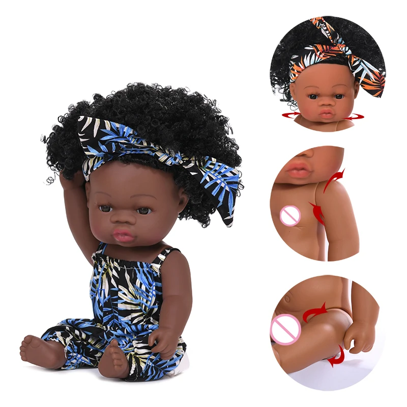 35 см летняя Кукла Reborn Bebe в африканском стиле черная кукла Waterprof детские куклы