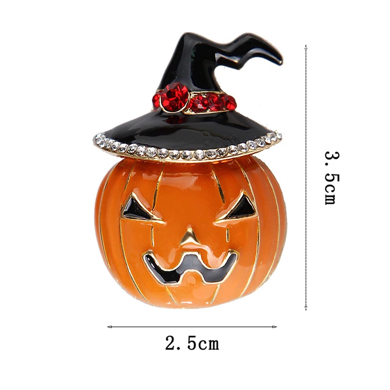 

Vintage Fashion Pumpkin Hat Brooch Pin Cute Crystal Hat Pumpkin Brooches Halloween Thanksgiving Jewelry Gift