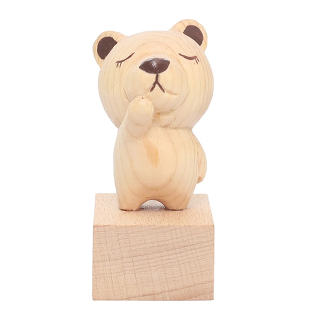 Деревянная милая собака Медведь Кролик кошка форма дверной стопор Держатель