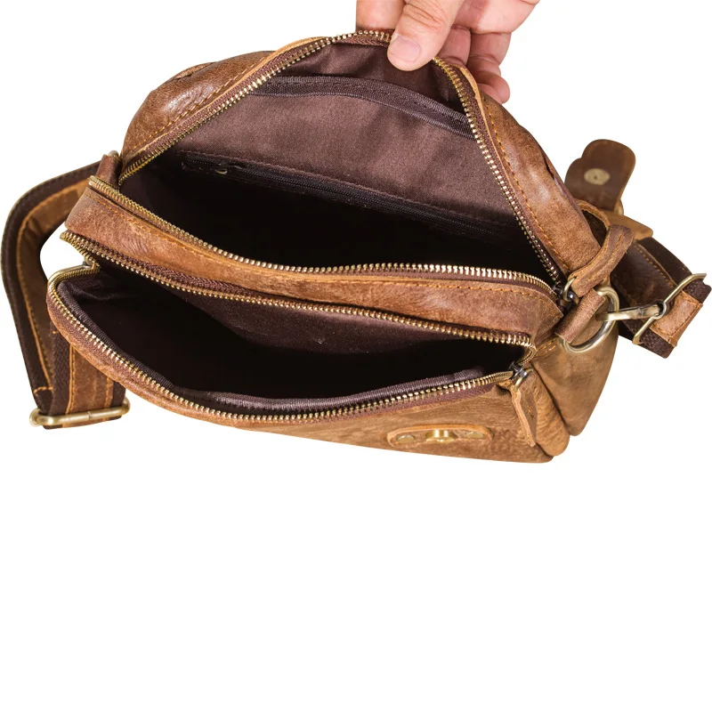 Сумка-мессенджер из натуральной воловьей кожи в стиле ретро | Багаж и сумки