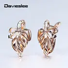 Модные серьги-гвоздики из розового золота 585 пробы, белые геометрические серьги-подвески с вырезами в виде листьев для женщин и девочек, модель 2020