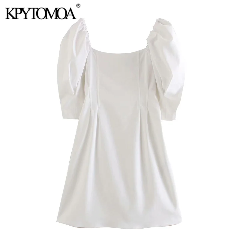 Женское винтажное мини платье KPYTOMOA элегантное модное с рукавами фонариками и