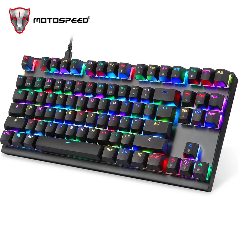 MotoSpeed K82 профессиональная компьютерная игровая механическая клавиатура RGB светодиодный USB Проводная 87 клавиш клавиатура для Esports игр