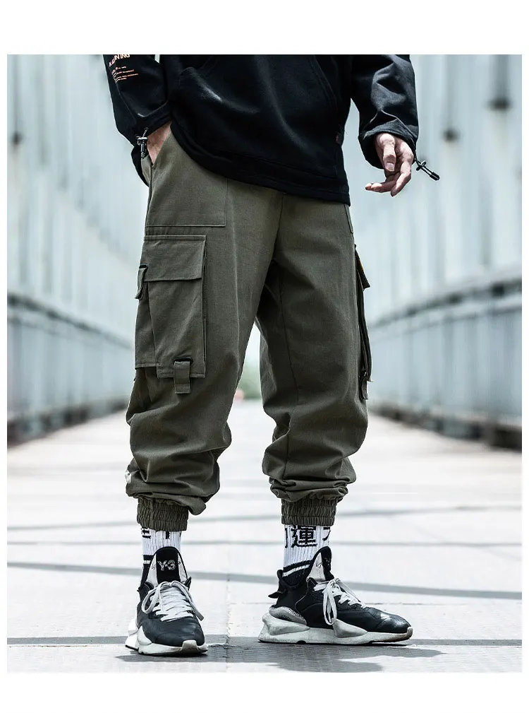 New Streetwear Men's Multi Pockets Cargo Harem Pants Hip Hop Casual Male Track Pants Joggers Trousers Fashion Harajuku Men Pants aladdin trousers