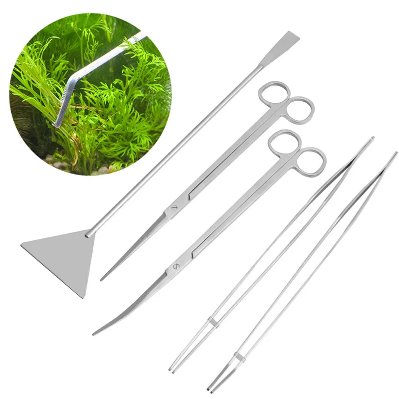 

Aquarium Cleaning Tools Stainless Steel Scissors Tweezers Tool Kit For Aquatic Plants Trimming And Beautifying Cleaning Tools