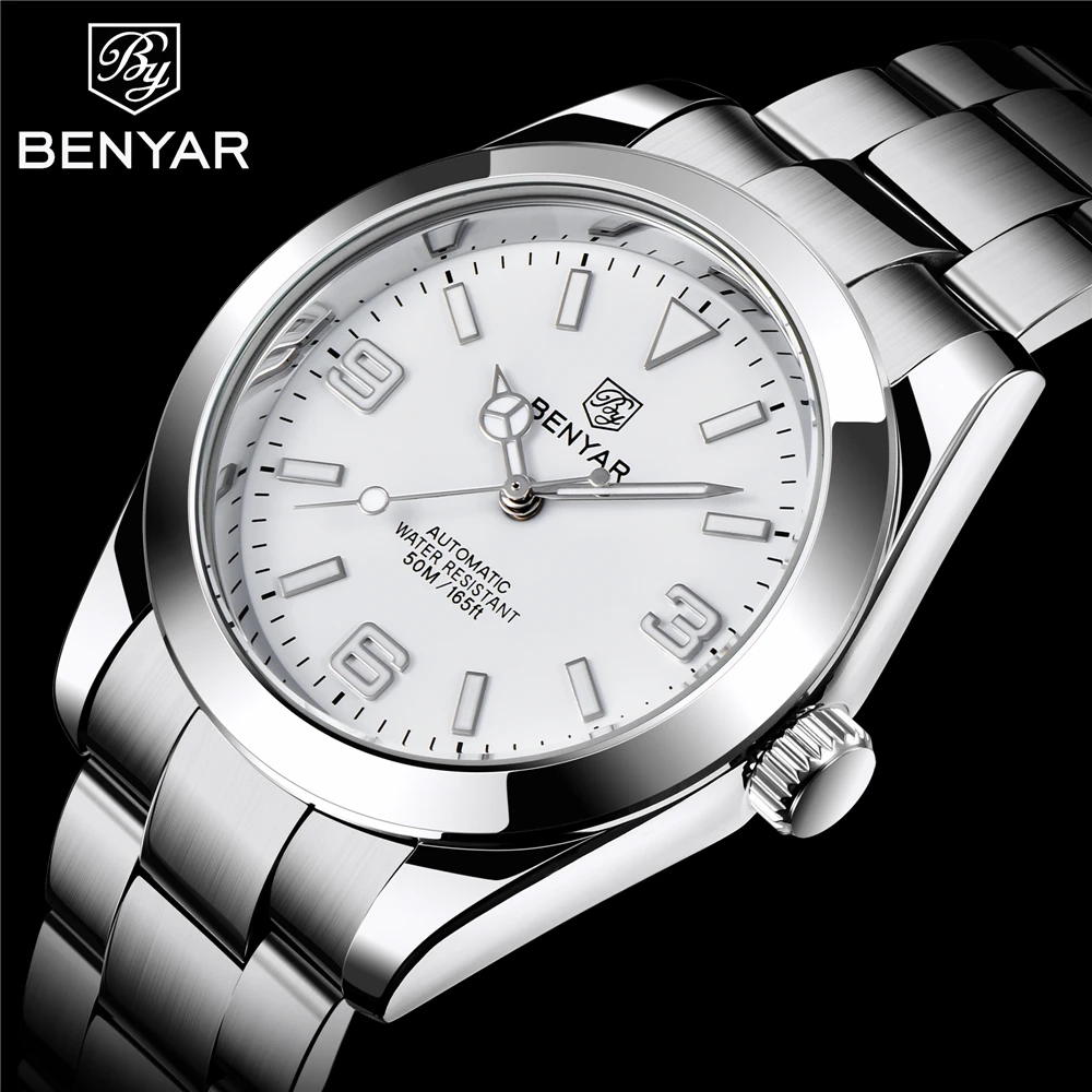 BENYAR 5177 New Luxury Stainless Steel Automatic Mechanical Men's Watches Top Brand Waterproof Men Wrist Relogio Masculino Watch