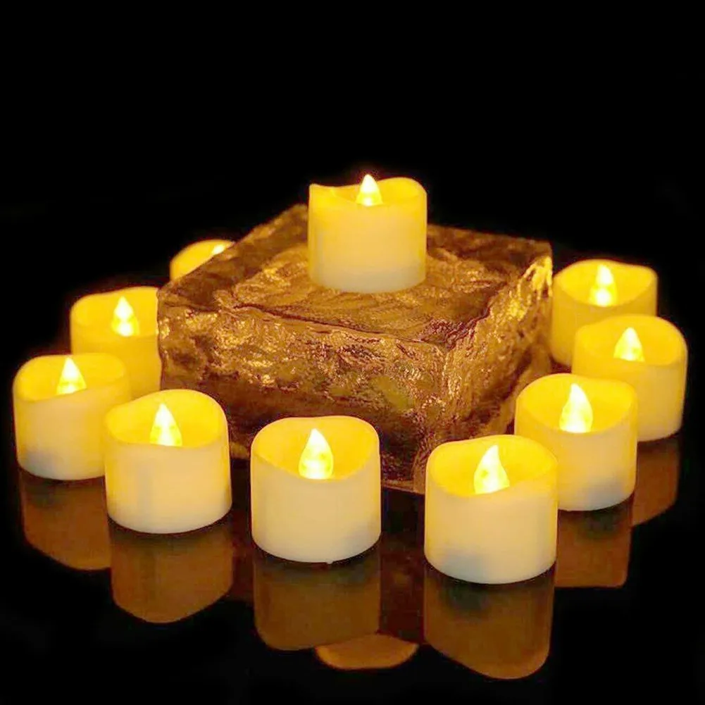 

Flameless Electronic Candle Light LED Candles Tea Light Creative Lamp Wedding Birthday Party Atmosphere Decor Lights 24PCS