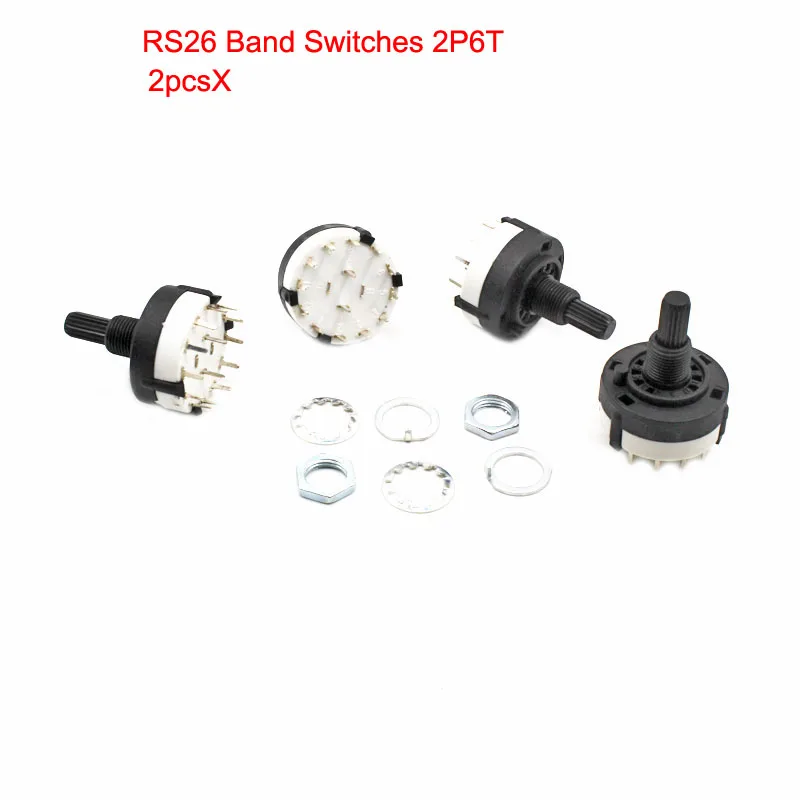 RS26 2P6T 2 шт. RS25 RS26 переключатель диапазонов Band канала поворотный переключатель выбирается положение 1P4T 1P8T 1P12T 2P3T 2P4T 2P5T 2P6T 3P3T 3P4T 4P3T - Цвет: RS26 2P6T