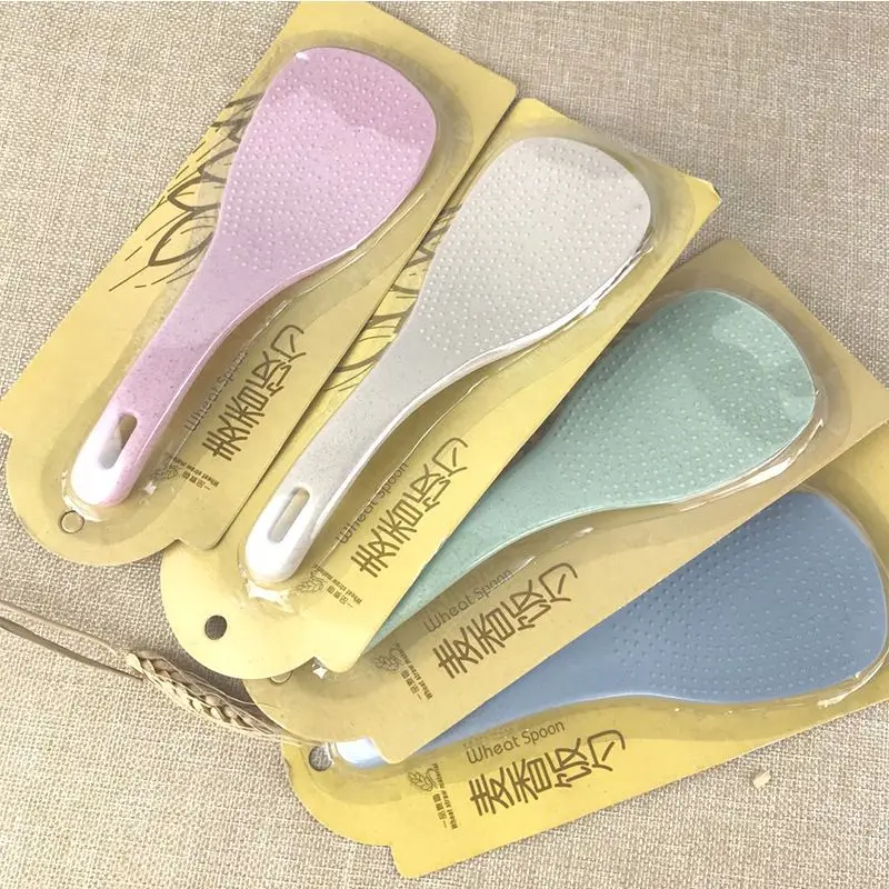 

Wheat Straw Rice Spoon Kitchen Ladle Non-stick Rice Shovel Rice Paddle Cooker Kitchen Rice Spoon Tableware