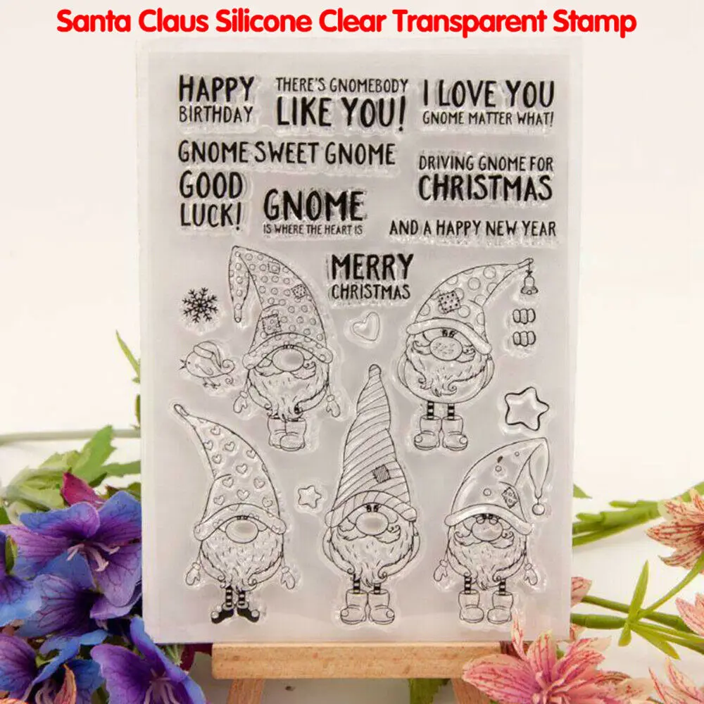 Санта Клаус прозрачный штамп вырубной сделай сам скрапбук альбом бумага