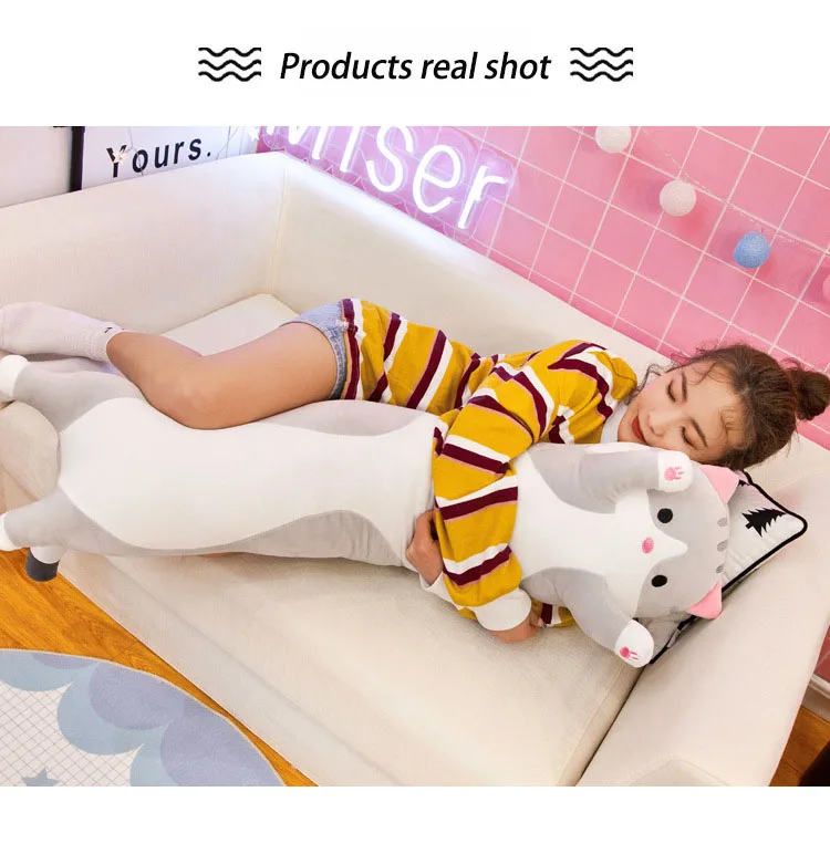 Новинка, креативный подарок, Kawaii, длинная кошка, кукла, спящий компаньон, мягкие животные, игрушки для детей, милые плюшевые игрушки, подарки на день рождения