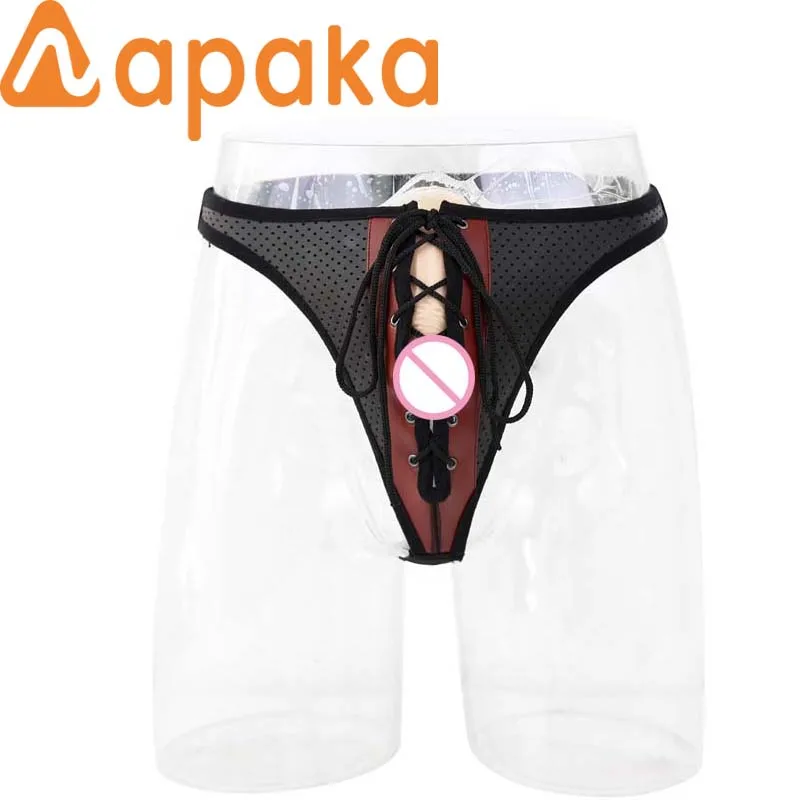 Страпон-пенис фаллоимитатор трусики регулируемый кожаный мужской пояс