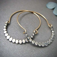 2021 dainty big bohemia hoop earrings for women two tone statement female jewelry wedding accessories boho party gift