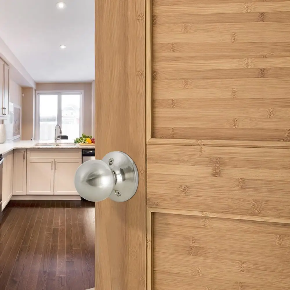 Probrico Round ball Door handles for Interior Doors front back gate knobs latch/ lock cylinder bedroom door locks handle set |