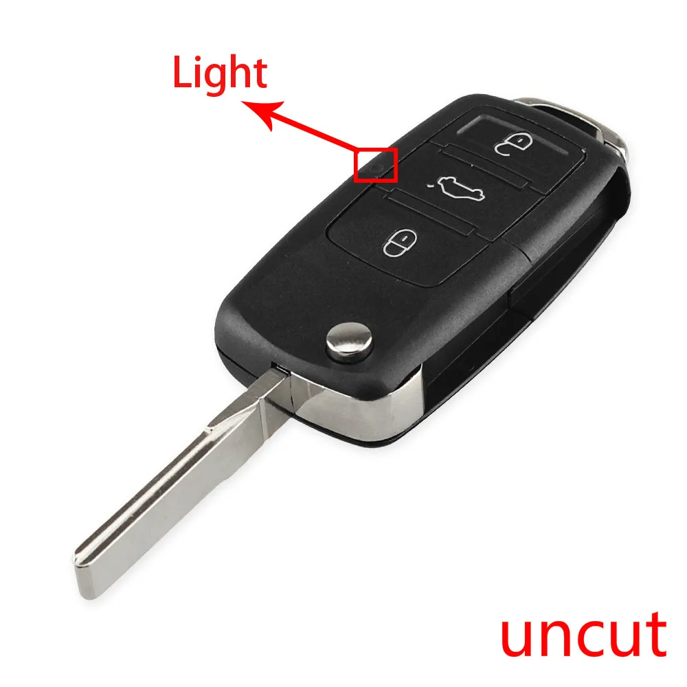 DANDKEY cut/uncut blade флип чехол для автомобильного ключа чехол для VOLKSWAGEN polo passat b5 Tiguan Golf для сиденья для Skoda для VW - Количество кнопок: uncut blade