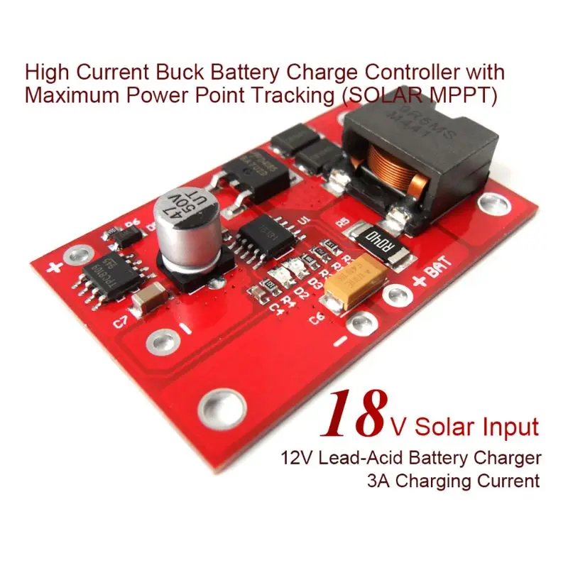 

C5AD 12V3A lead-acid charger MPPT solar controller battery charging module 12V battery
