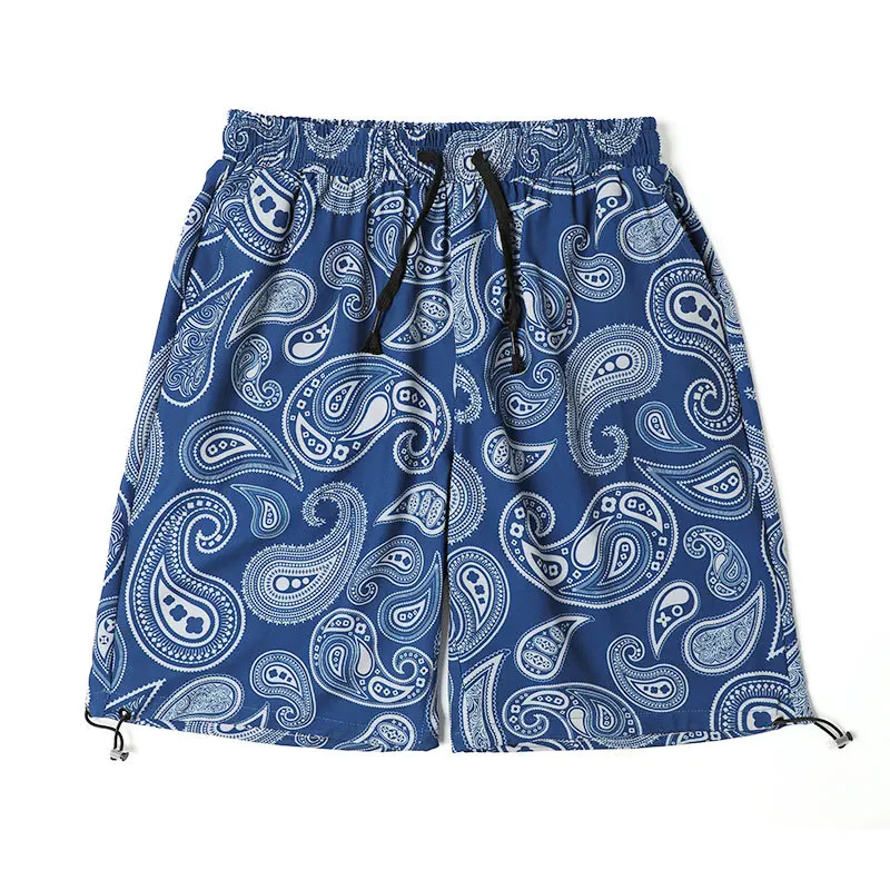 

2021 Summer New Men's Loose Straight Cashew PrintEd Five-Point Pants Men's Sports Beach Shorts