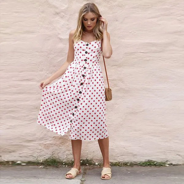 

13 Colors Vintage Casual Sundress Female Beach Dress Midi Button Backless Solid Women Dress Summer 2020plus size Boho Sexy Dress