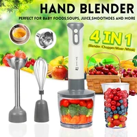 4 in 1 3 speeds 600w immersion hand stick blender mixer includes chopper and smoothie cup stainless steel ice blades