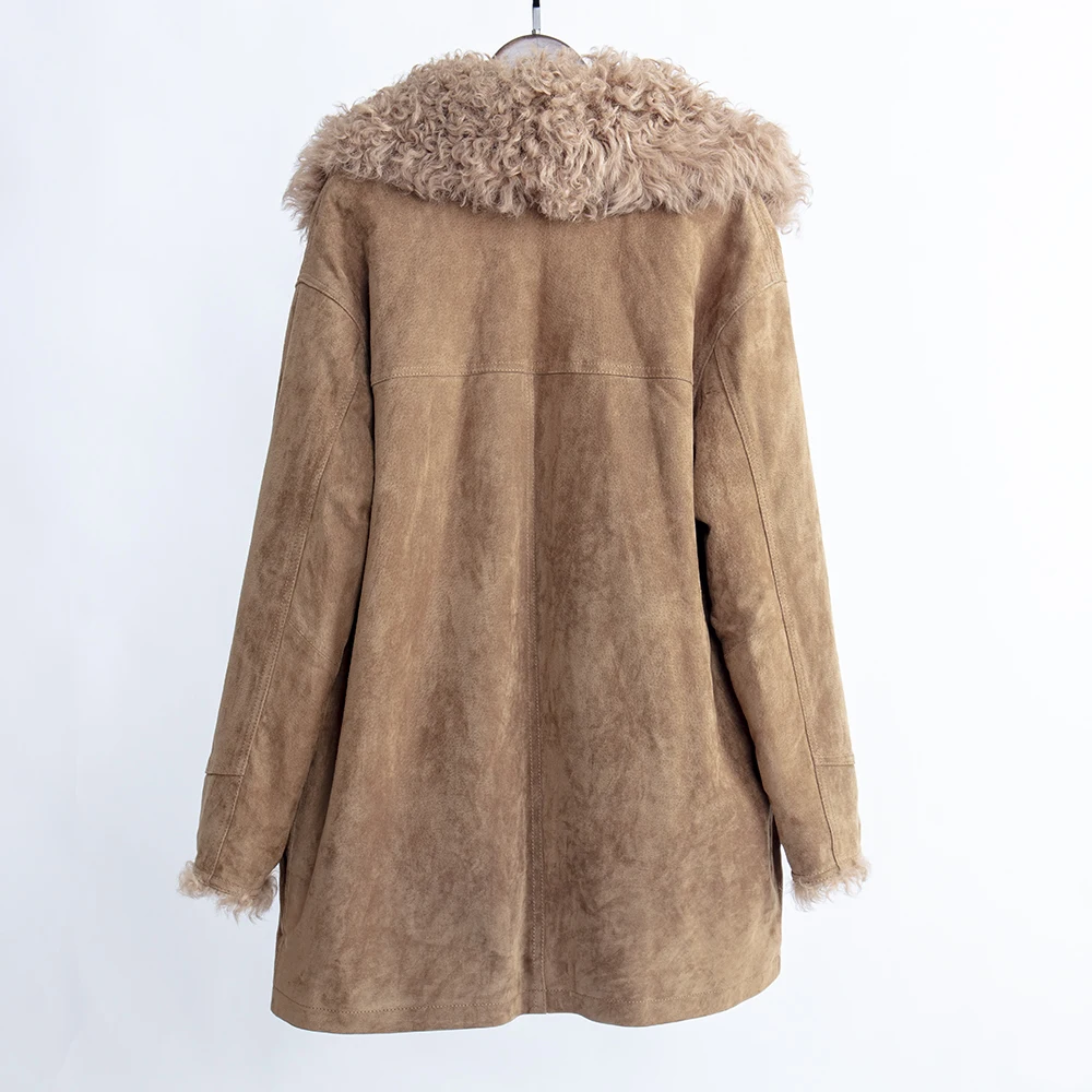 Женская зимняя одежда куртка из натуральной кожи 2019 оверсайз толстый помпон