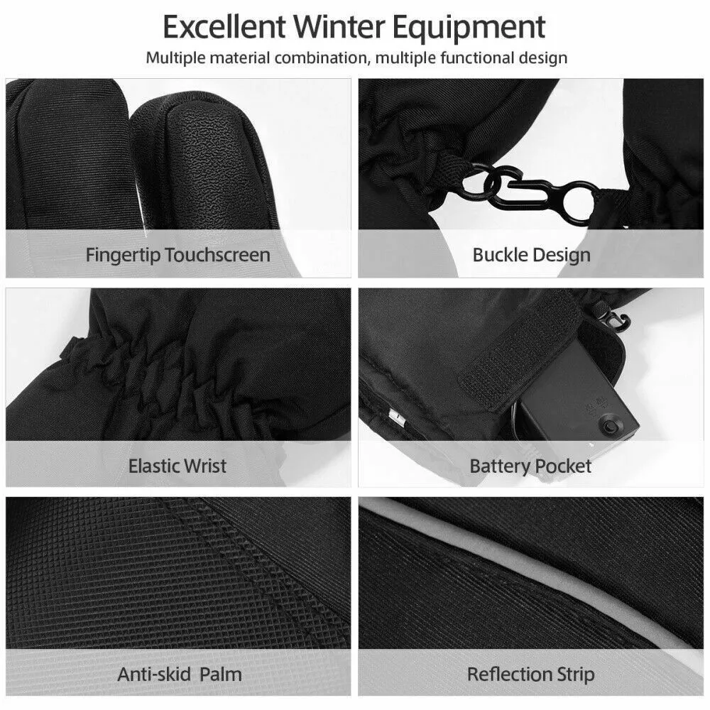 

1 Pair Motorcycle Electric Heated Gloves Winter Warm Moto Gloves Men's Gloves Outdoor Sports Mittens Motorcycle Accessories