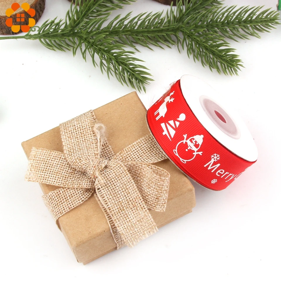 10 ярдов Рождественская яркая атласная лента упаковочная DIY ремесла подарочная