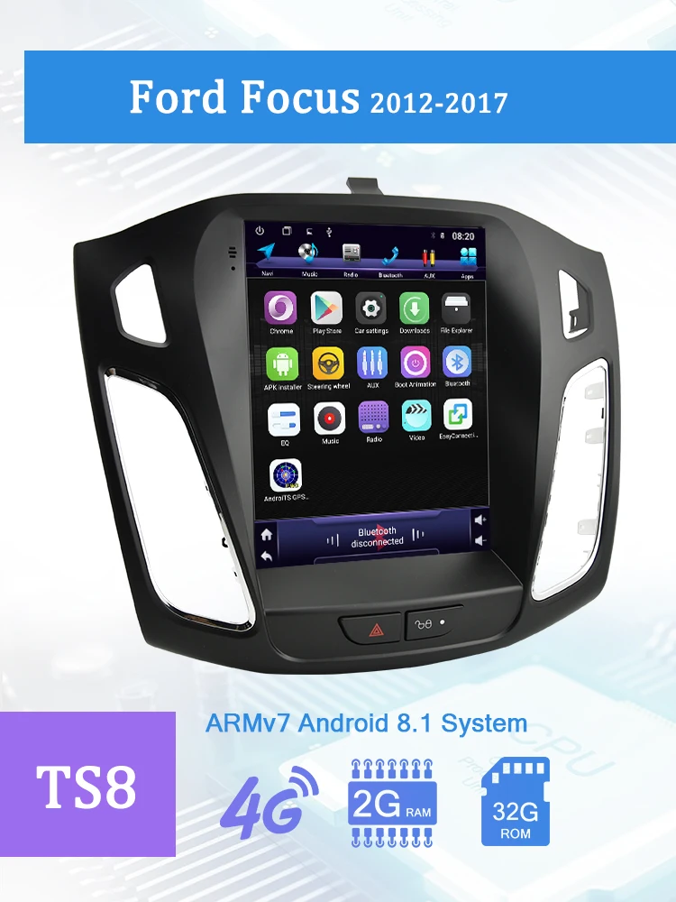 AUTOTOP 2 Din Android 8,1 вертикальный экран автомобильный gps Мультимедиа для Ford/Focus салон 2012- gps навигация автомобильный видео Радио