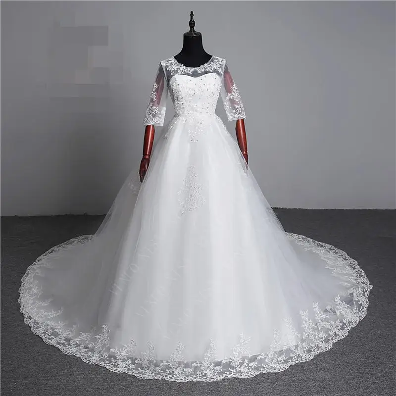 Новинка модное кружевное женское свадебное платье со шлейфом 100 см с сердечком