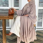 Однотонная открытая абайя кимоно из Дубая, турецкий кафтан, мусульманский кардиган, платья для женщин, повседневная женская одежда, кафтан, мусульманская одежда