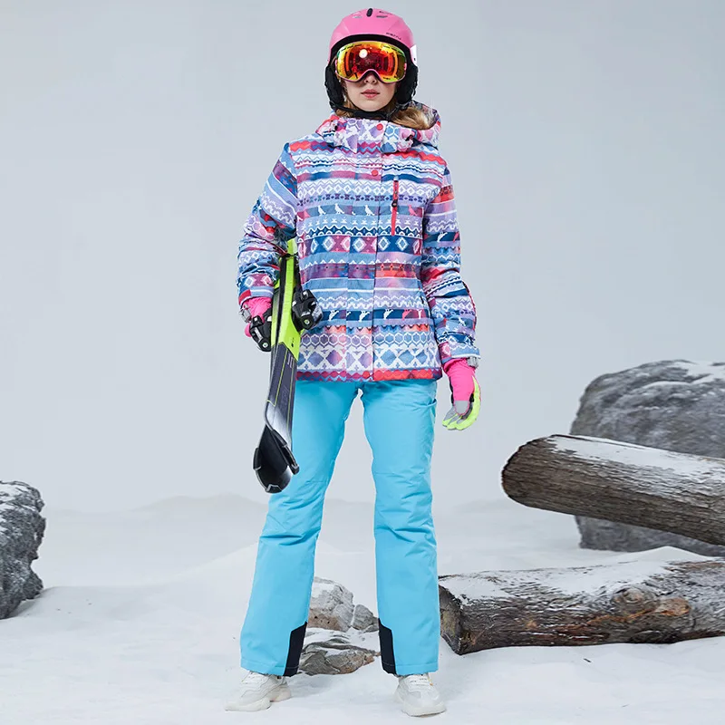 Ladies Snowboard Skiing Suits Windproof Waterproof Thermal Breathable Jacket and Pants Ski set Outdoor Mountaineering Clothing |