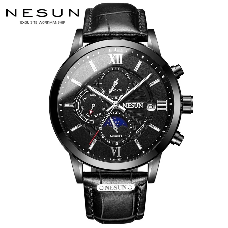 Швейцария Nesun часы для мужчин люксовый бренд автоматические механические