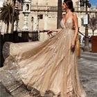 Женское кружевное платье Dioflyusa, элегантное вечернее платье принцессы для помолвки, свадьбы, без рукавов, с V-образным вырезом, длинное коктейльное платье для выпускного вечера платье вечернее