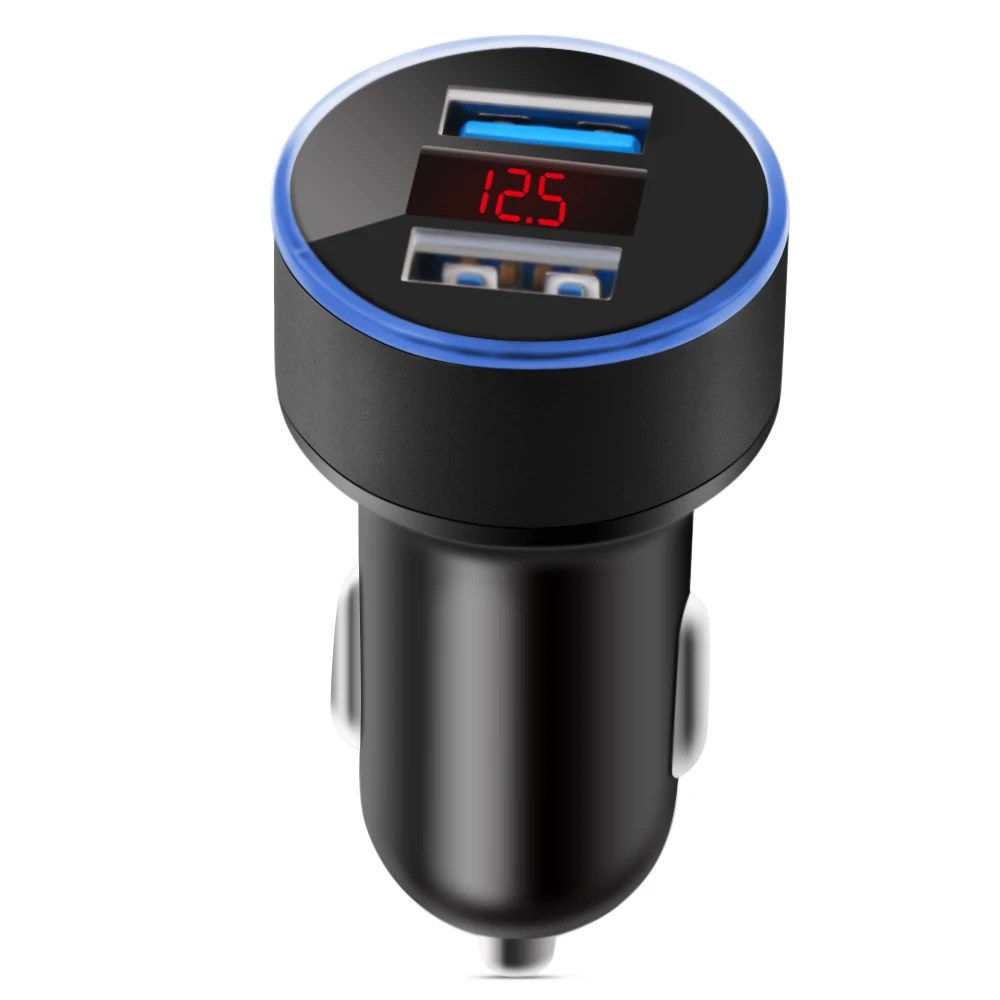 3.1A устройство для автомобиля с двумя портами USB Зарядное светодиодный Дисплей