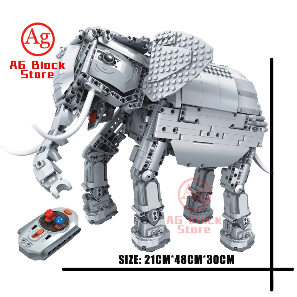 1542 шт. RC животных серии дистанционного Управление слон Строительные блоки