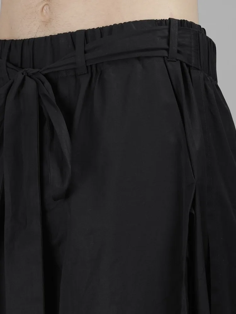 

Men Multi-layer Streamers Irregular Skirts Japanese Lacing Slits Seven-point Wide-leg Pants Hairstylist Costumes