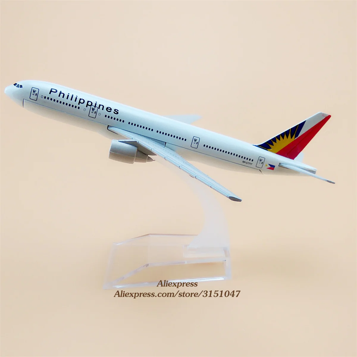 

Модель самолета из металлического сплава для авиакомпаний Боинг 777 B777, 16 см