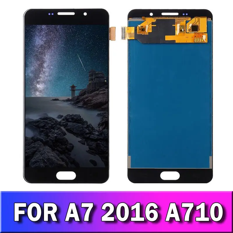 Оригинальный ЖК-дисплей Super Amoled для Samsung Galaxy A7 2016 A710 A710F A710M A710Y с сенсорным экраном