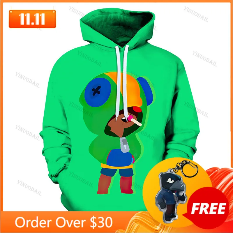 

Shark Leon Shooting Game 3d Sweatshirt Browlerss Boys Girls Tops Hoodies Teen Clothes Shooter Thin Children's Wear Kids Hoodie