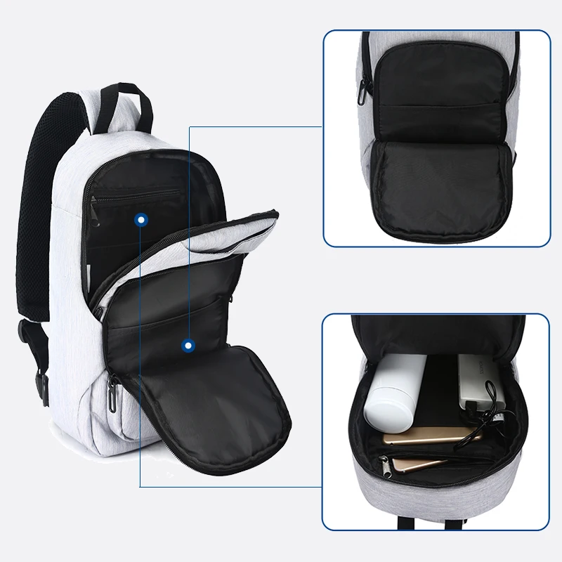 OZUKO мужские нагрудные сумки через плечо с зарядкой usb мужская сумка