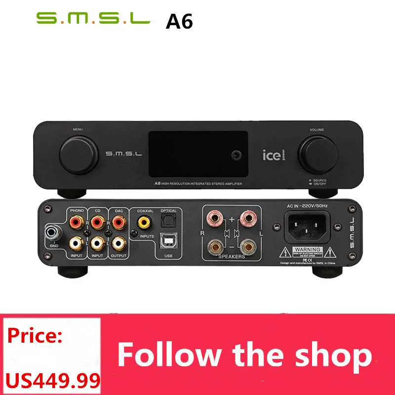 Цифровой Hi Fi усилитель SMSL A6 DAC 50 Вт цифровой 110 В/220 В встроенный DSD512