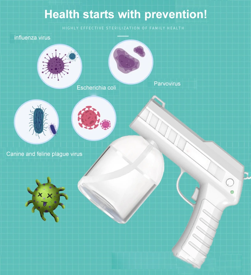 

Электрический дезинфицирующий распылитель голубого света, паровой распылитель Nanos, дезинфекция отеля, дома, генератор тумана, очиститель в...